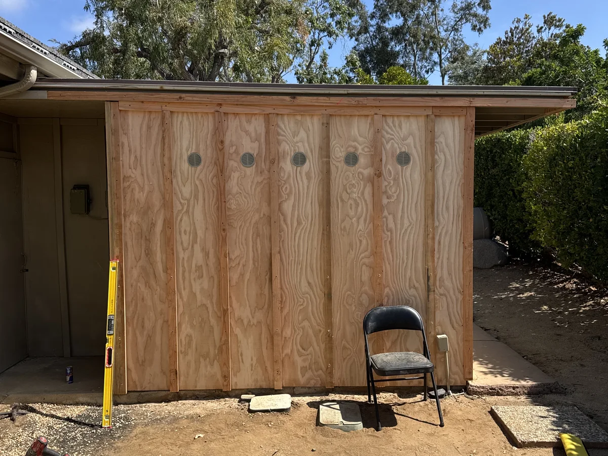 Kimmel Elite Construction wood framing photo showing structure and utility planning relevant to ADU or garage conversion work