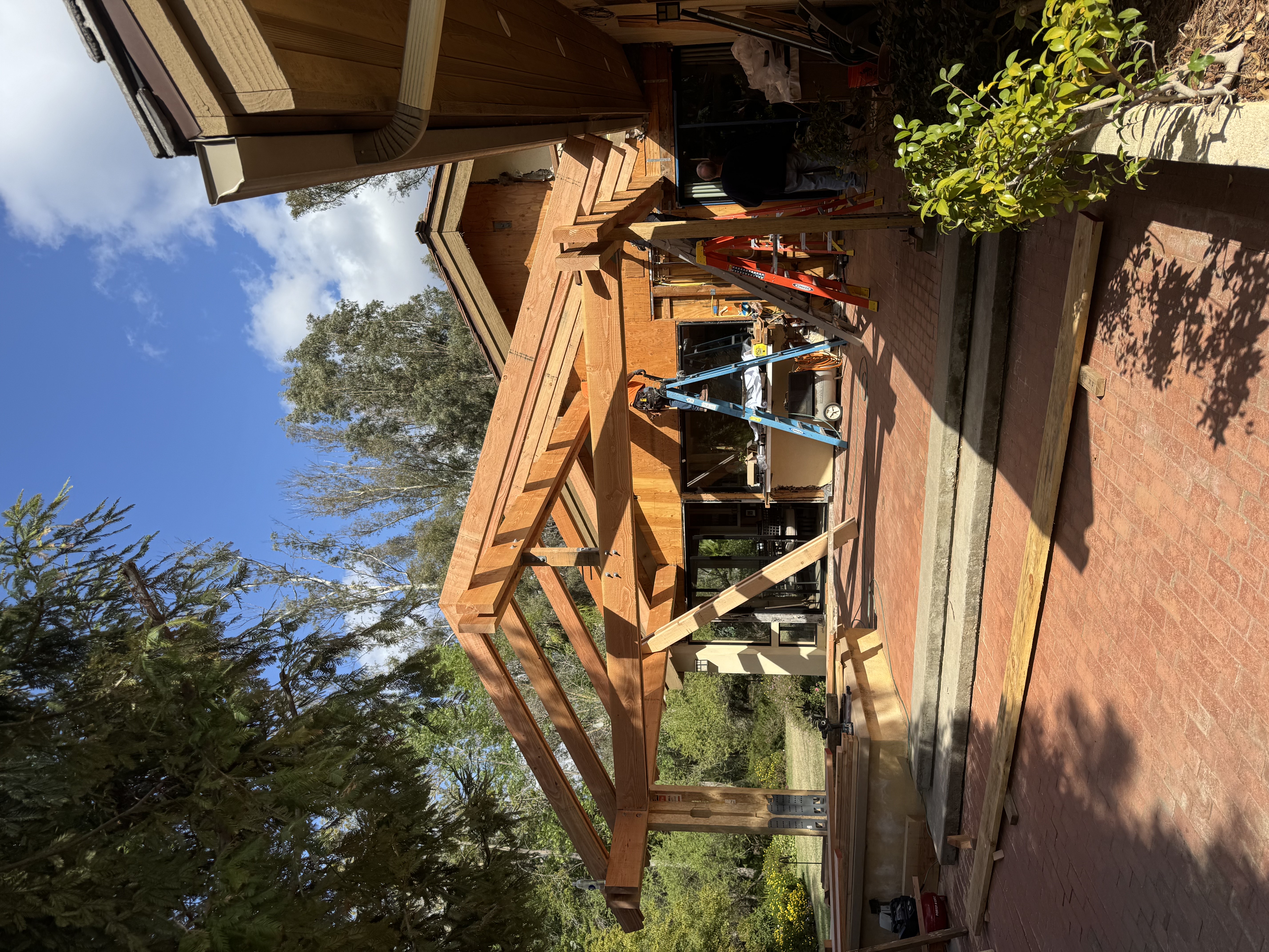 Custom pergola construction project in Vista, California